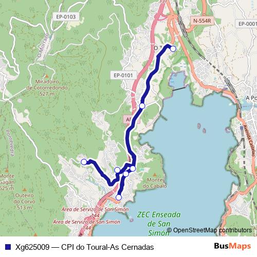 Xg625009 bus Line Map