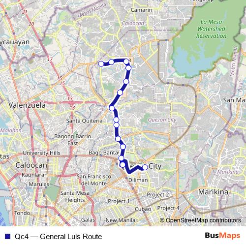 Qc4 bus Line Map