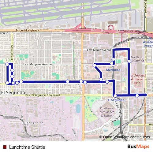 Lunchtime Shuttle bus Line Map