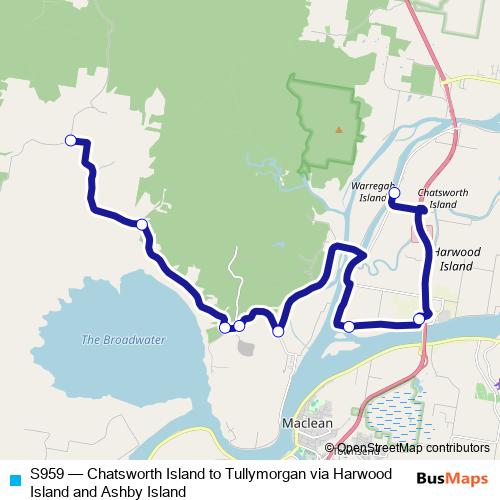 S959 bus Line Map