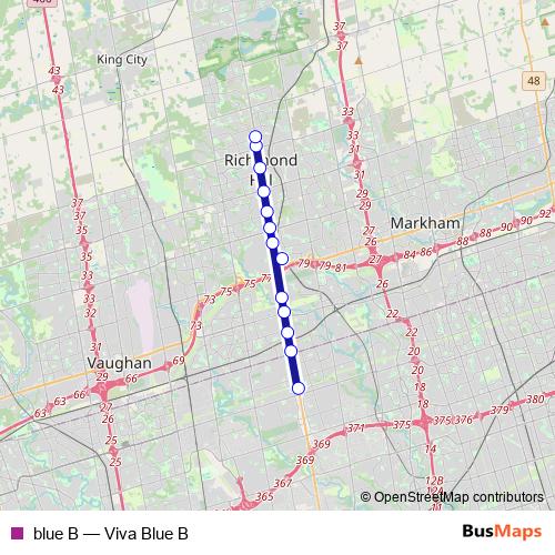 blue B bus Line Map