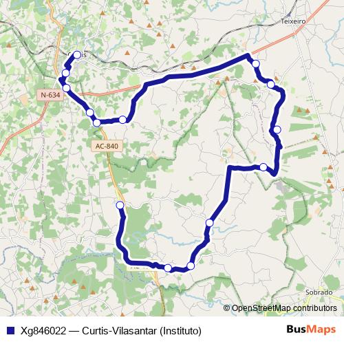 Xg846022 bus Line Map