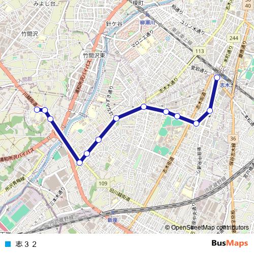 志３２ bus Line Map