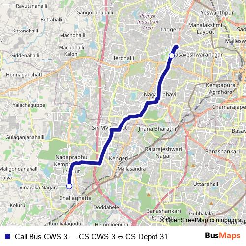 Call Bus CWS-3 bus Line Map