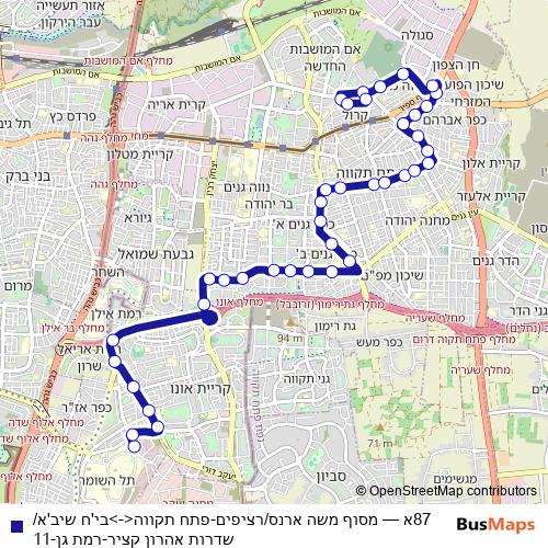 87א bus Line Map