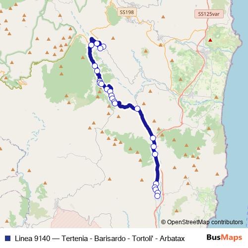 Linea 9140 bus Line Map