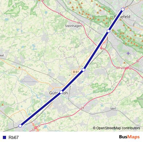 Rb67 bus Line Map
