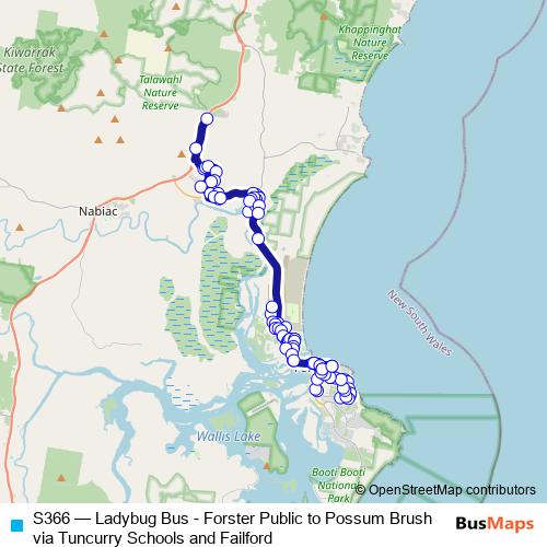 S366 bus Line Map