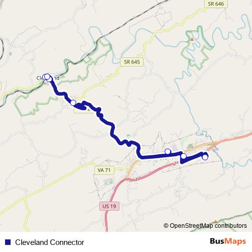 Cleveland Connector bus Line Map
