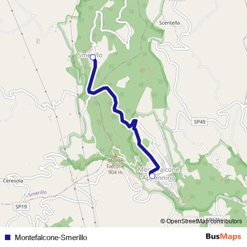 Montefalcone-Smerillo bus Line Map