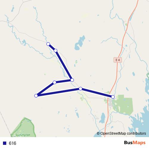 616 bus Line Map