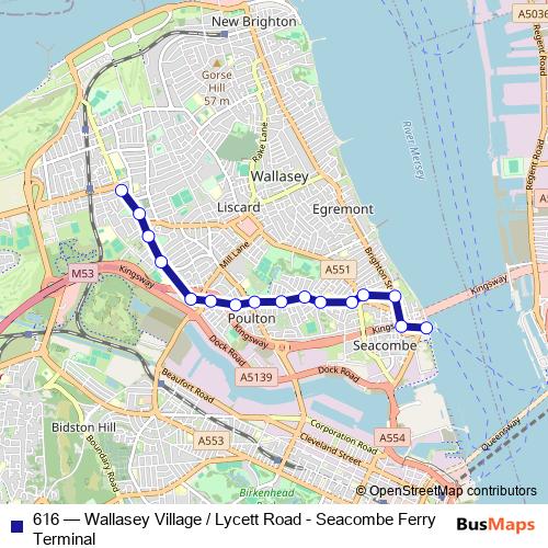 616 bus Line Map