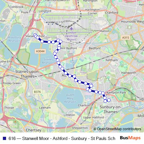 616 bus Line Map