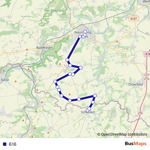 616 bus Line Map