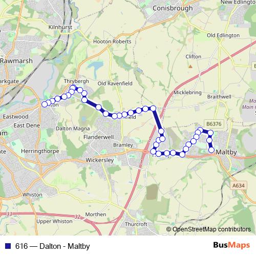 616 bus Line Map