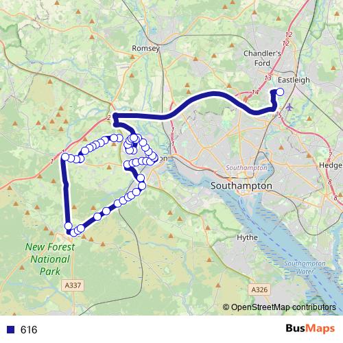616 bus Line Map