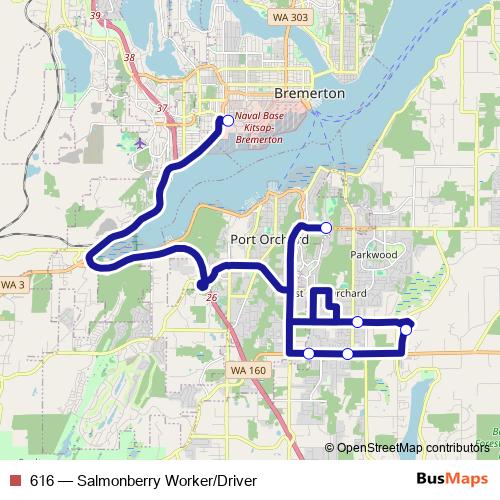 616 bus Line Map