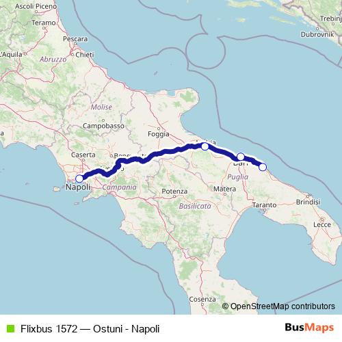 Flixbus 1572 bus Line Map