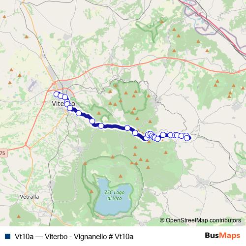 Vt10a bus Line Map
