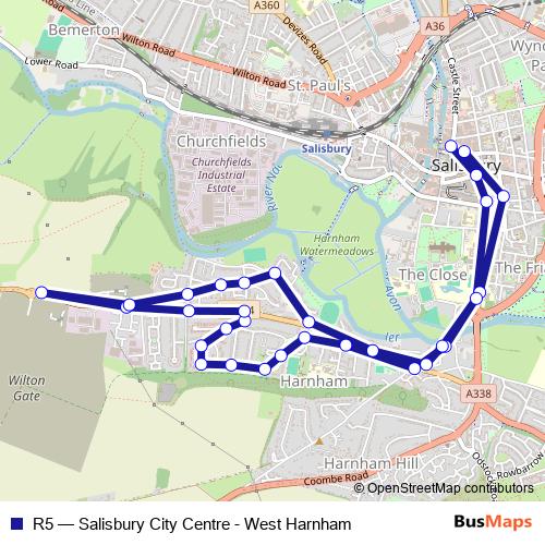 R5 bus Line Map
