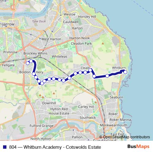 804 bus Line Map