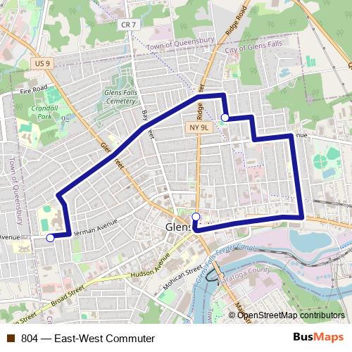 804 bus Line Map