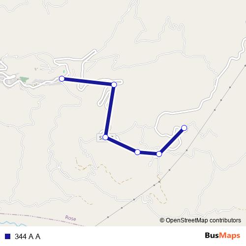 344 A A bus Line Map