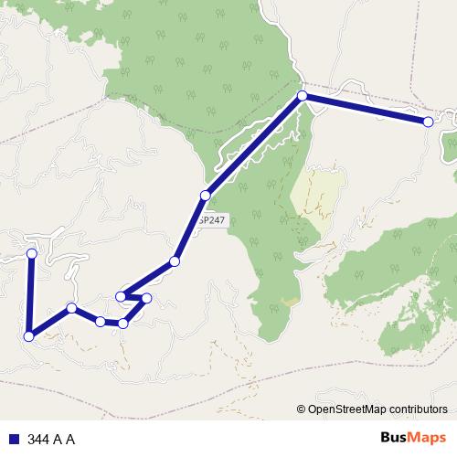 344 A A bus Line Map