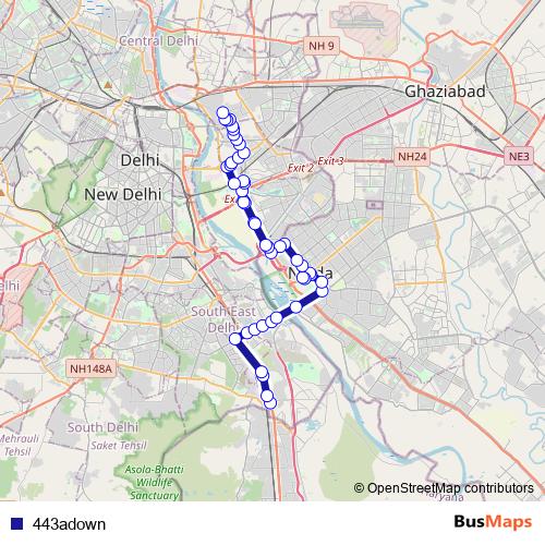 443adown bus Line Map