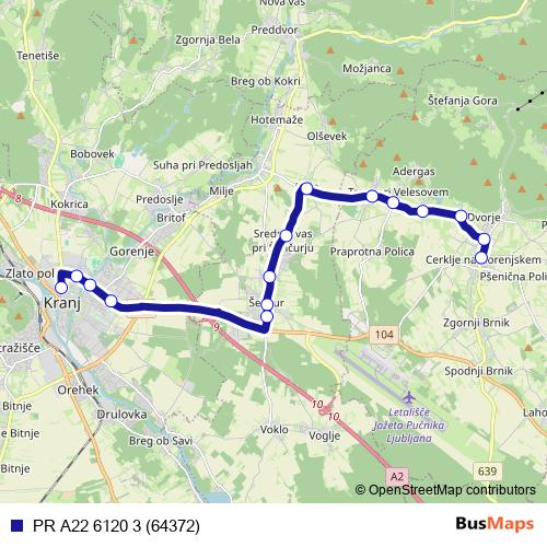 PR A22 6120 3 (64372) bus Line Map
