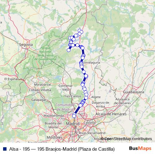 Alsa - 195 bus Line Map