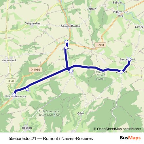 55ebarleduc21 bus Line Map