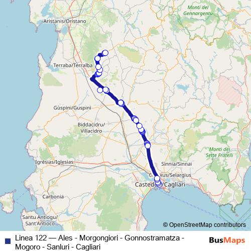 Linea 122 bus Line Map