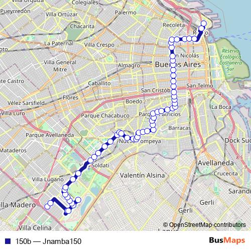 150b bus Line Map
