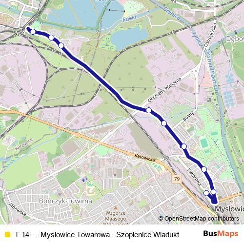 T-14 bus Line Map
