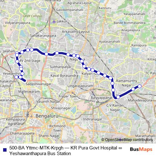 500-BA Yttmc-MTK-Krpgh bus Line Map