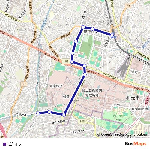 朝８２ bus Line Map