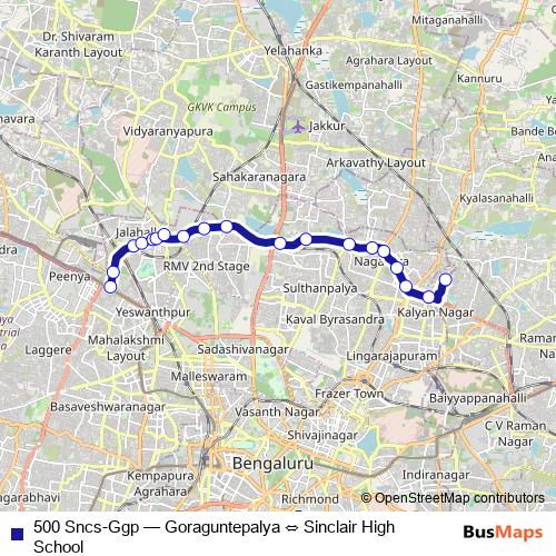 500 Sncs-Ggp bus Line Map