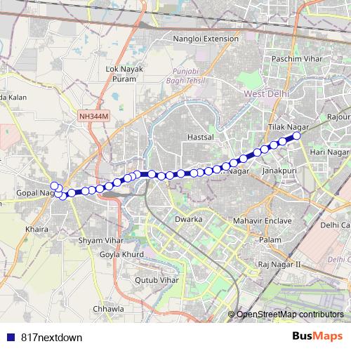 817nextdown bus Line Map