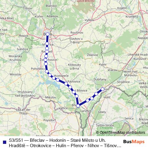 S3/S51 rail Line Map