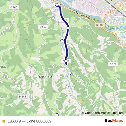 L0608 9 bus Line Map