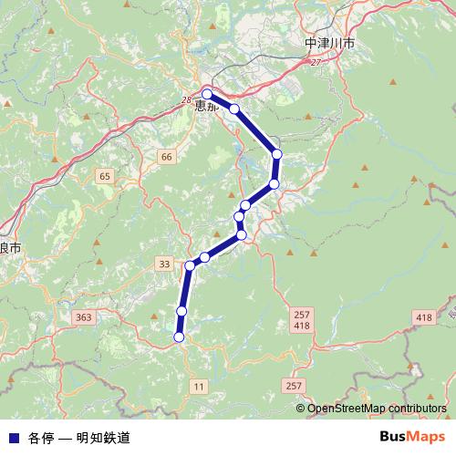 各停 rail Line Map