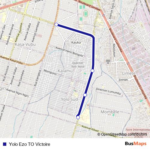 Yolo Ezo TO Victoire bus Line Map