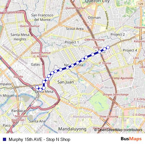 Murphy 15th AVE - Stop N Shop bus Line Map