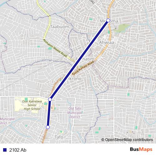 2102 Ab bus Line Map