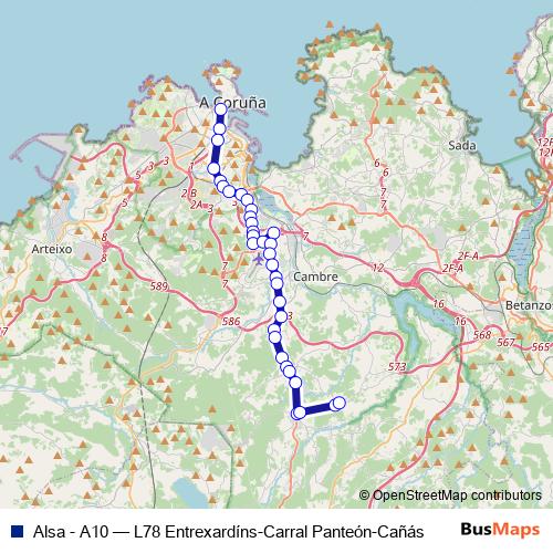 Alsa - A10 bus Line Map