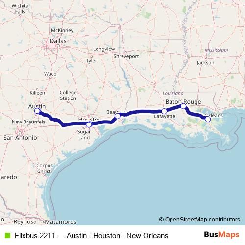 Flixbus 2211 bus Line Map