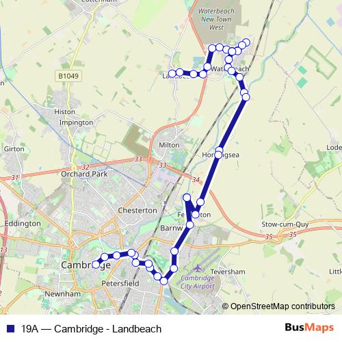 19A bus Line Map