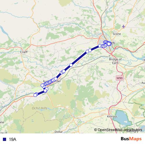 19A bus Line Map