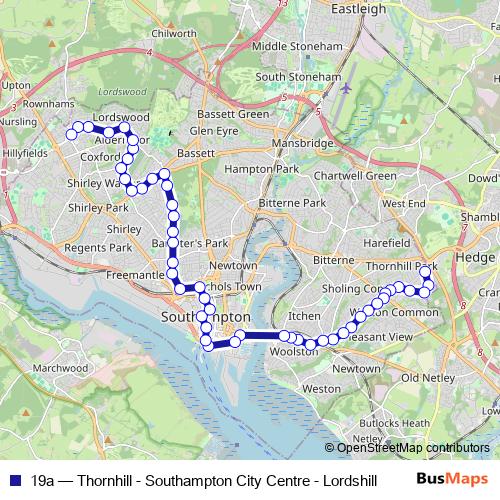 19a bus Line Map